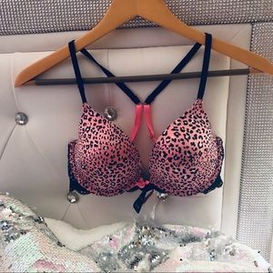 Pink Victorias Secret 34C bra Cheetah Leopard